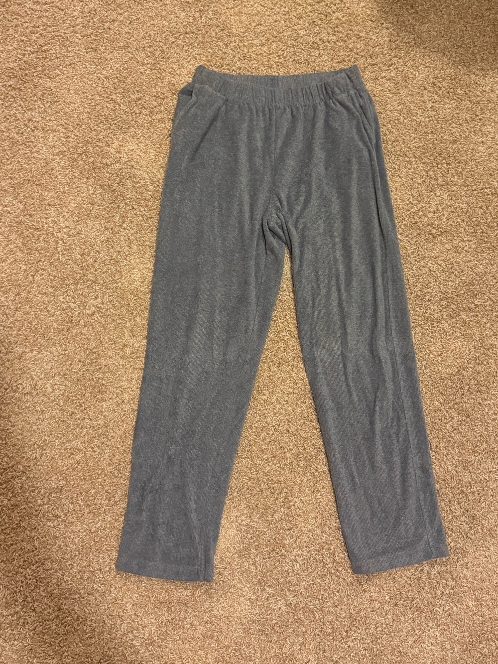 Lands' End Heather Gray Ribbed Waist Corduroy Pants